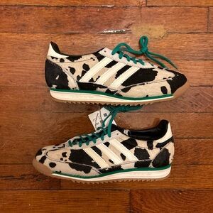 Women’s Adidas SL 72 OG Black and White Cow Print Sneakers size 5.5